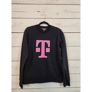 T Mobile Men's Black Pink Logo Employee Crew‎ Neck Long Sleeve Sweatshirt XS